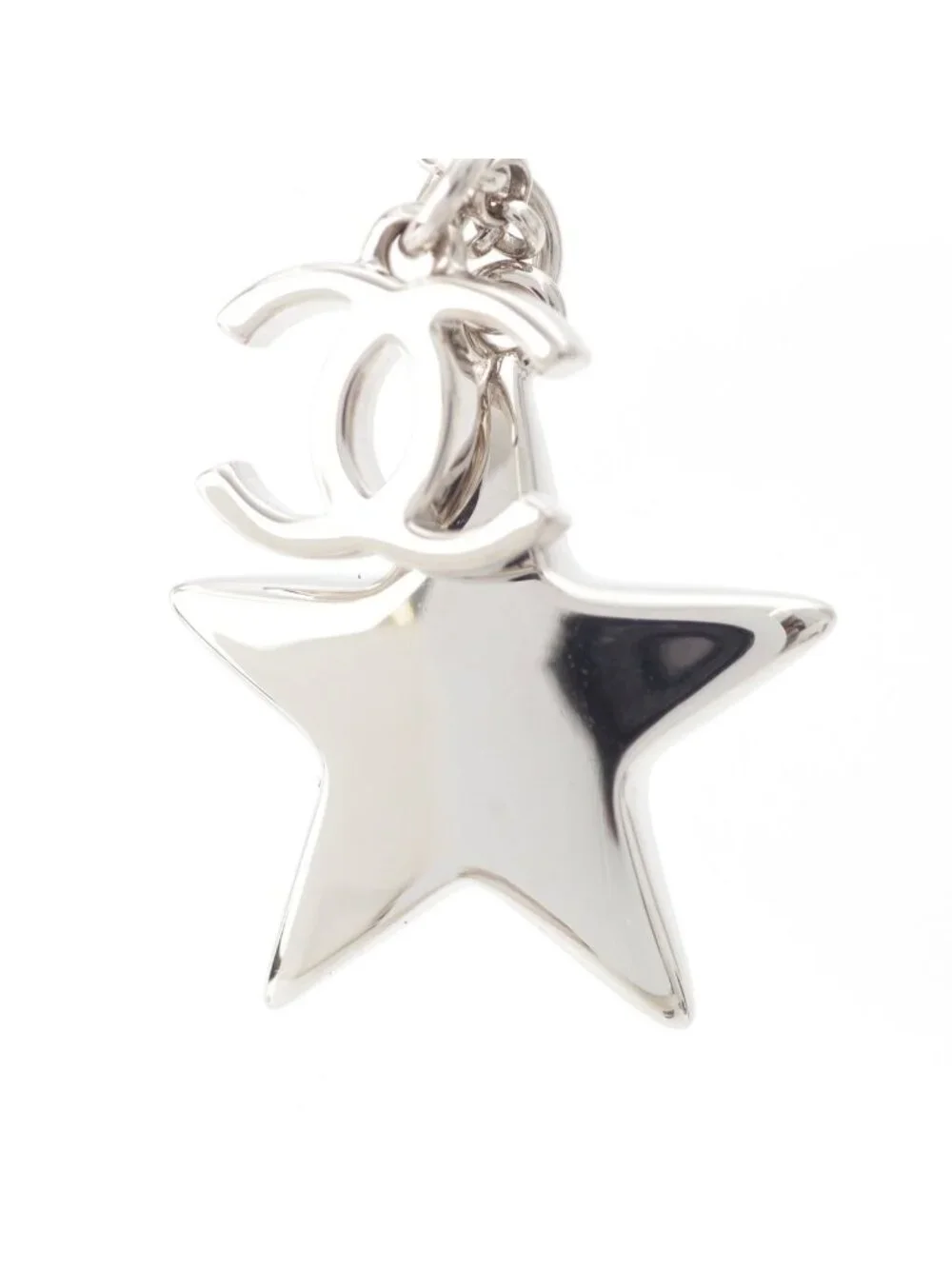 Chanel CC Logo Star Silver Necklace